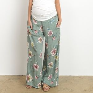 <CMP1627> Floral Maternity Palazzo Pants